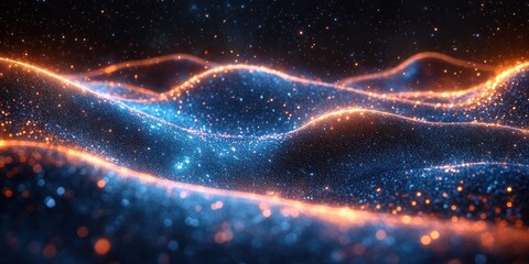 Glowing Blue Energy Wave with Solfeggio Frequencies for Healing and Spiritual Transformation