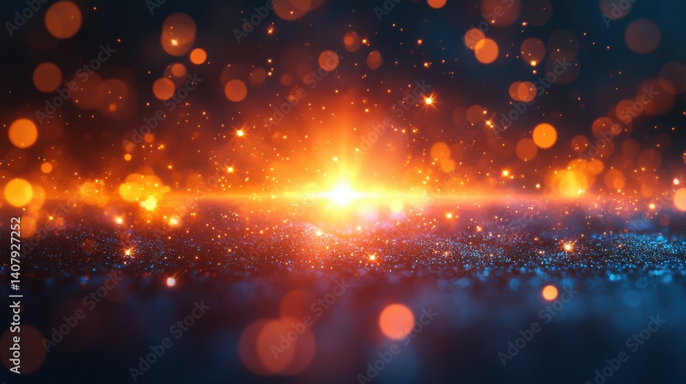 Poster easy to add lens flare effects for overlay designs