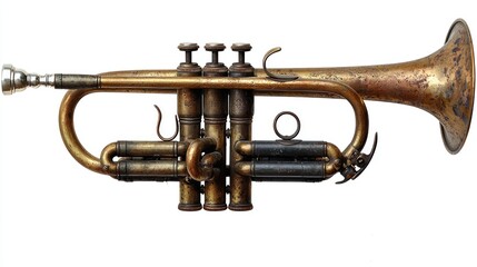 Obraz premium Antique Brass Trumpet: A Musical Relic