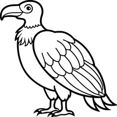 Monochrome Vulture Outline Illustration