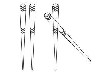 Chopstick Icon, Chopstick Vectors on white background.