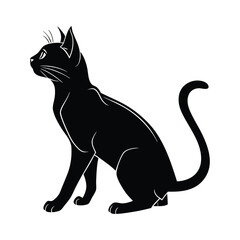 a simple black only silhouette of a cat