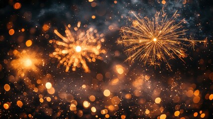 end of year wrap up sale banner featuring fireworks,glitter effects,stock image