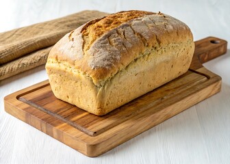 Rustic Loaf on a Wooden Board