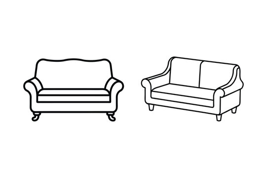sleeper sofa icon outline vector illustration