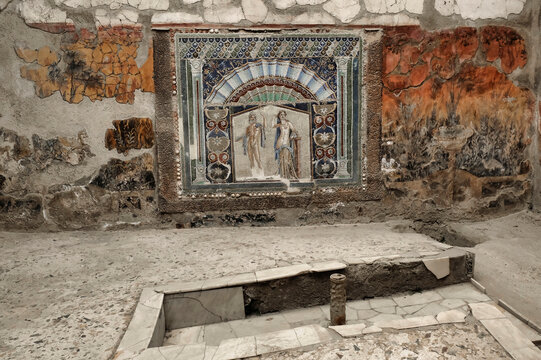 The mosaic depicting Neptune and Amphitrite, found in Herculaneum, is a stunning example of ancient Roman art. Located in the House of Neptune and Amphitrite