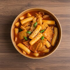 Korean-style spicy rice cakes in rich red broth &mdash; Gukmul Tteokbokki