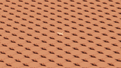 Paper Cranes Individuality Isometric Mocha Mousse 3D Illustration