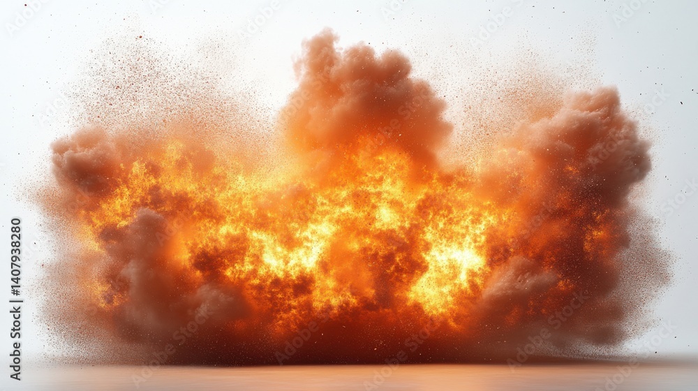 Aufkleber fire explotion isolated on white background ai generated,stock image