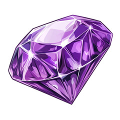 Fototapeta premium A large purple gemstone sparkles brilliantly on a black background