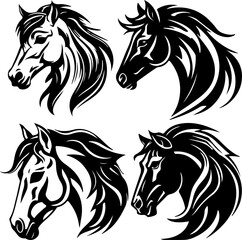 black horse vector illustration © Yakub Dhali