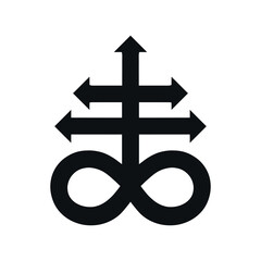 Leviathan cross, the alchemical symbol of sulfur or satanism flat vector icon for games and websites, vector illustration. Vector illustration