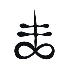 Leviathan cross, the alchemical symbol of sulfur or satanism flat vector icon for games and websites, vector illustration. Vector illustration