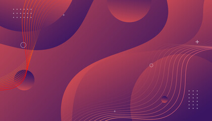 Abstract Fluid Shapes Background in Purple and Red