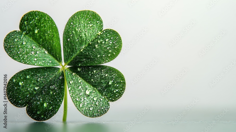 Poster four leaf clover isolated on transparent or white background,stock image