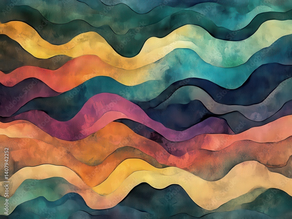 Poster chromatic haze background with a pulling ink wave effect