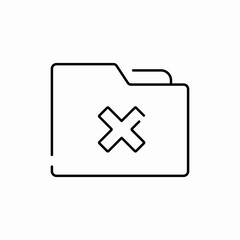 delete remove folder cross icon vector sign