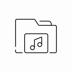 music audio folder sound icon vector sign