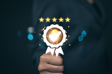 Satisfaction scoring concept after receiving service. Scoring for employees. Online evaluation....