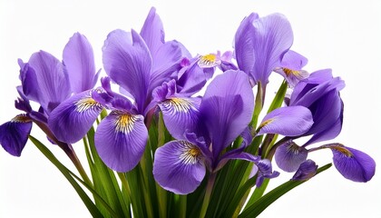 Naklejka premium purple iris spring flowers isolated or white background