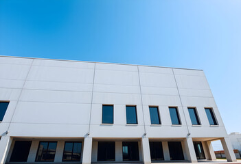 Fototapeta premium large white building with many windows on the side of it