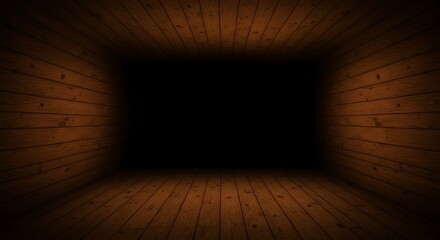 Dark Wood Room: Mysterious Depth and Shadow Play AI Generated
