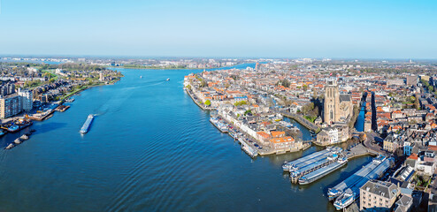 Aerial panorama from the city Dordrecht in the Netherlands