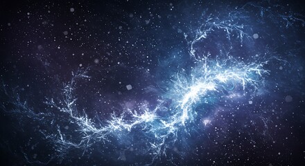 Celestial Frost: Glowing Plasma in Deep Space AI Generated