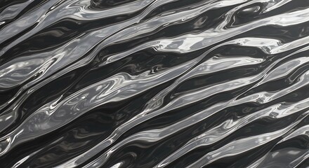 Liquid Metal: Abstract Monochrome Swirls AI Generated
