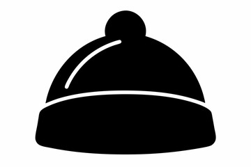 beanie hat silhouette vector illustration black