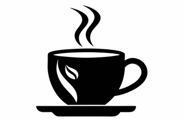 coffee mug with steam design silhouette vector illustration