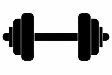 dumbbell single silhouette vector illustration black