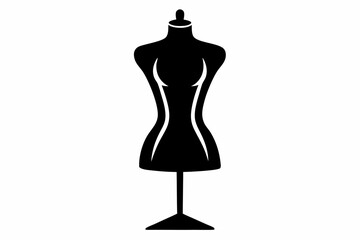 Obraz premium mannequin torso silhouette vector illustration black