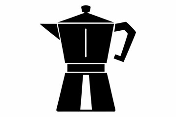 moka pot on stove design silhouette vector illustration