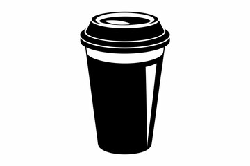 reusable coffee tumbler silhouette vector illustration