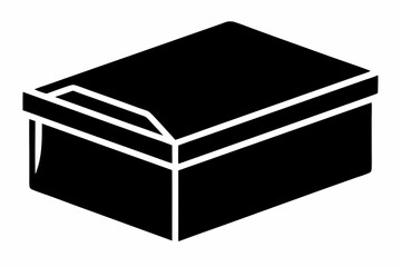 shoebox closed silhouette vector illustration black