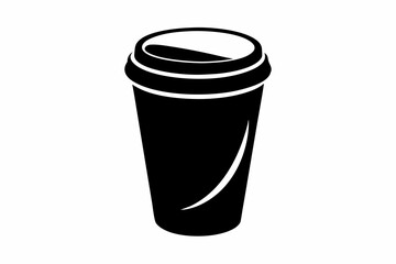 to go coffee cup with lid design silhouette vector