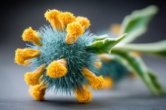 Close-up view of a unique flower showcasing vibrant colors and intricate details in a natural setting during midday