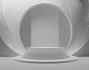 Fototapeta premium abstract 3d minimal background white background 3d modern display stand for product presentation 3d rendering illustration