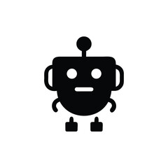 Robot Icon Vector: Cute Automation Symbol