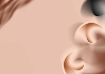 Stylized abstract art with overlapping circular shapes and warm tones