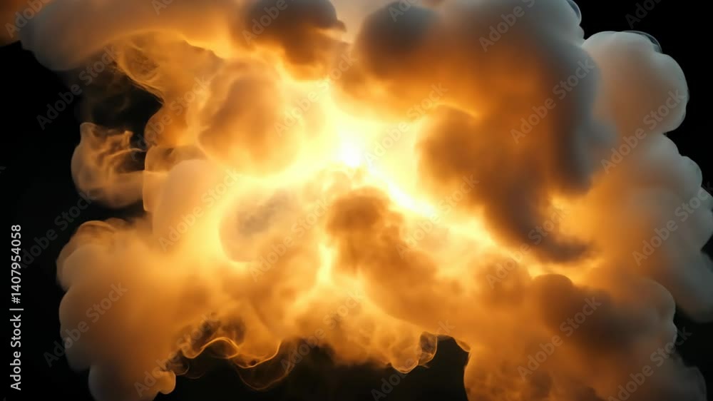 Poster energetic clouds illuminated by a warm glow create a captivating and dramatic visual display at dusk