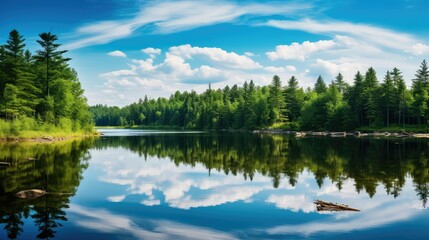 Fototapeta premium serene trees and water