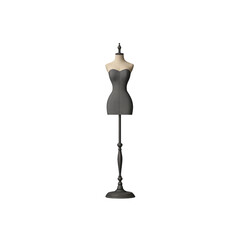 Elegant Gray Fabric Dress Form on Stand
