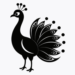 Peacock Silhouette – Clean Vector Art