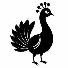 Fototapeta premium Peacock Silhouette – Clean Vector Art