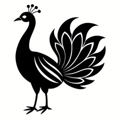 Fototapeta premium Peacock Silhouette – Clean Vector Art