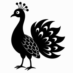 Fototapeta premium Peacock Silhouette – Clean Vector Art