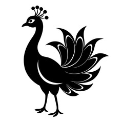 Peacock Silhouette – Clean Vector Art