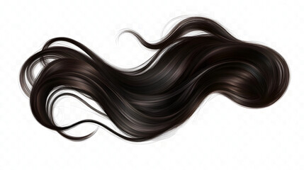 A flowing strand of silky black hair showcasing beautiful texture and movement.